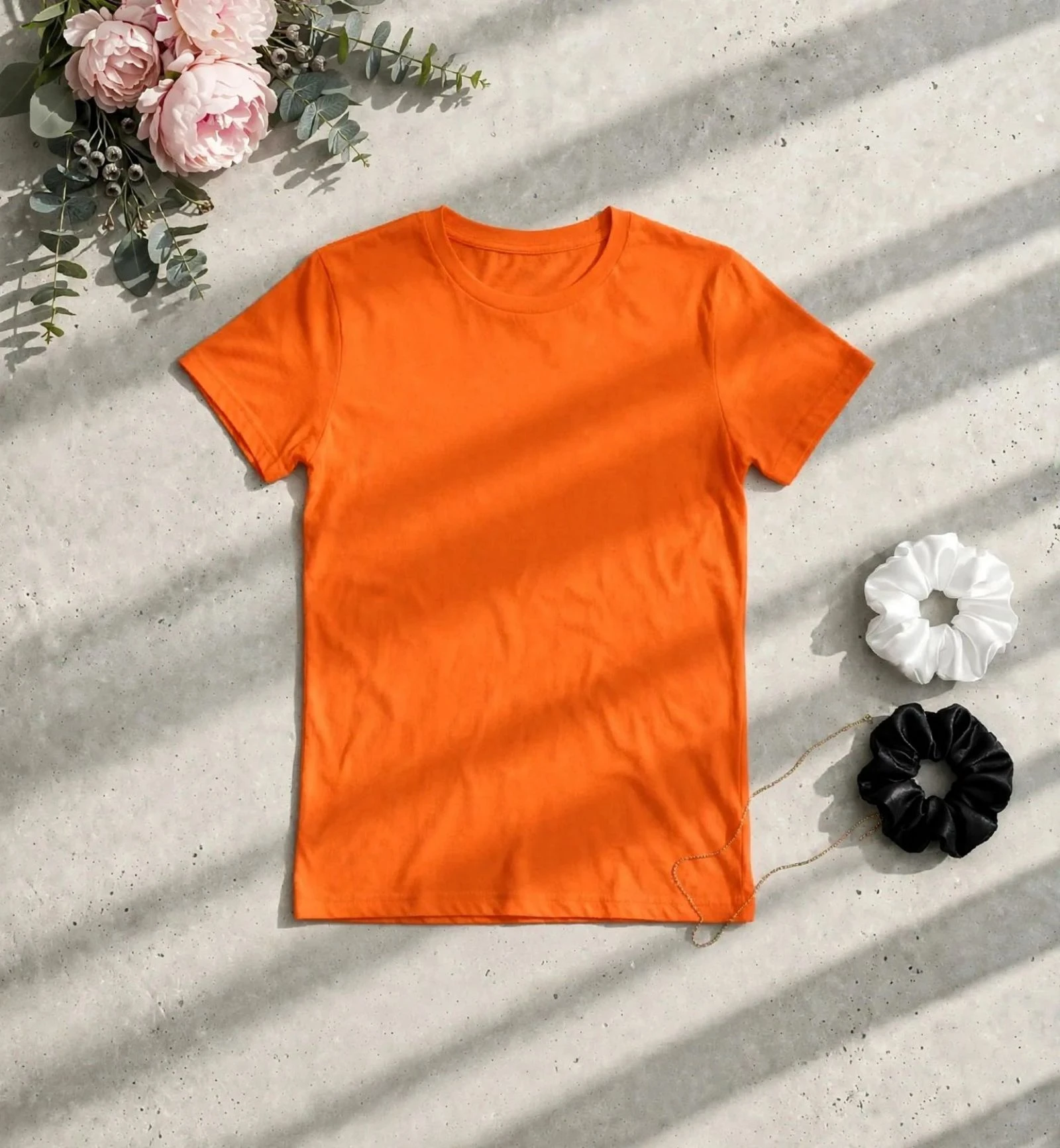 T-shirt femme orange uni FSBN